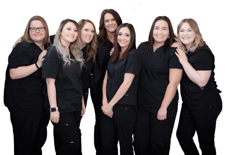 Group photo of Jordan Valley Healthcare Workers dressed in black uniforms